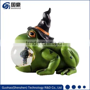 Custom Made Small Decorative Figures Green Frog Water Snow Globe Ball thumbnail-1