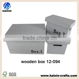 Wooden Storage Container Bin Box Grey Color thumbnail-1