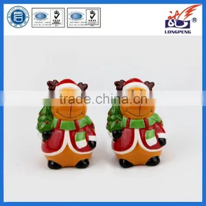 Christmas Reindeer Salt and Pepper Shakers Collectible Ceramic Deer Salt & Pepper Shakers thumbnail-1