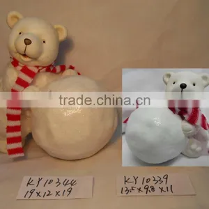 Plush Ceramic Bear With Plush Finish SN11106 thumbnail-1