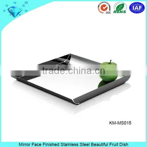 Mirror Face Finished Stainless Steel Beautiful Fruit Dish thumbnail-1