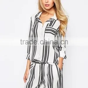 Hot Sale Point Collar Shirt With Vertical Stripe thumbnail-1