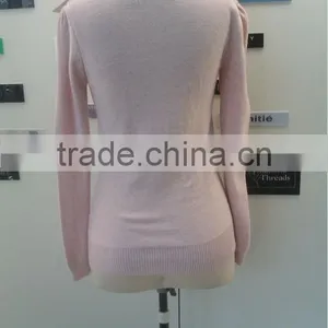 Lady Sweater Fashion Design Wool Garment Cardigan Long With Silk thumbnail-3