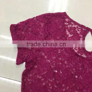 Yiwu Branded Red Ladies Lace Tops Factory Closeout thumbnail-2