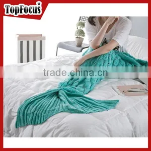 TV Blanket Knitted Fish Scale Mermaid Tail Blanket Colorful Sleeping Bag thumbnail-1
