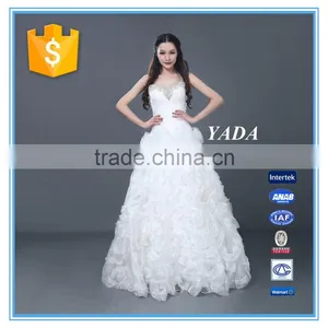 New Model Off Shoulder Elegant Handmade Beaded Wedding Dress 2016 thumbnail-1