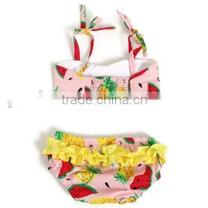 2017 Summer Soft Cotton Boutique Print Young Girl Swimsuit Pattern thumbnail-2