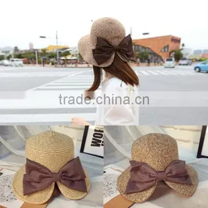 Zm40594b Summer New Model Bowknot Design Women Straw Sun Visor Hat thumbnail-2
