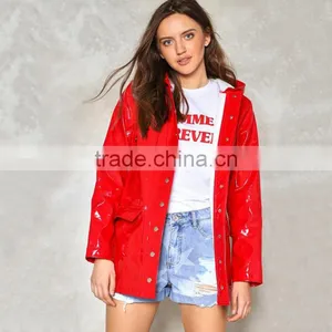 2017 New Design Long Section Straight Version Woven Red Women Winter Coat for Young Girls thumbnail-1