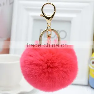Myfur Genuine Rabbit Fur Ball Fur Decoration Colorful Customized Real Pom Rabbit Fur Fluffy Ball Keychain thumbnail-5