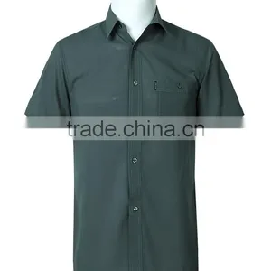 Juqian Custom High Quality Mens Plain Pure Soft Textile Cotton Colors Short Sleeve Work Shirt thumbnail-2