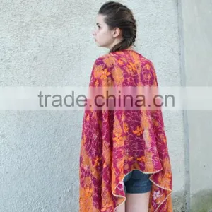Large Hot Pink Summer Shawl, Sequin Shawl, Indian Shawl, Magenta Scarf, Embroidered Scarf, Crimson Shawl, Silk Scarves, Belly da thumbnail-6