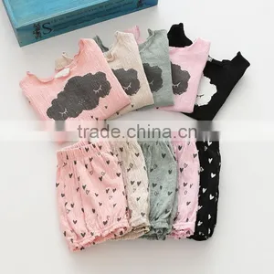 Summer Printing T-shrits and Shorts Girls Casual Kids Clothing Sets thumbnail-1