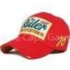 6 Panel Red 3D Embroidery Cotton Baseball Caps Pre - Curved With Sandwich thumbnail-1
