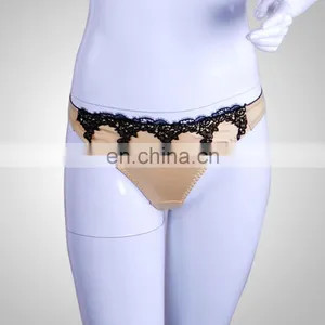 2015 Sexy Hot Gold Tone Black Lace Ladies Panties thumbnail-1
