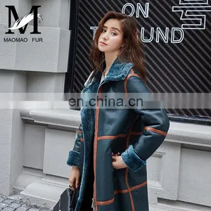 2017 Hot Selling Elegant Fashion Design Sheep Skin Leather Jacket thumbnail-1
