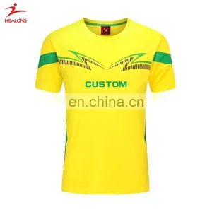 Healong Wholesale Sublimation Yellow Customised Soccer Jerseys Soccer Uniforms thumbnail-1