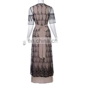 Belle Poque Sexy Women's Retro Vintage Half Sleeve V-Neck Lace Victorian Style Dress BP000247-3 thumbnail-2