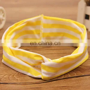 Wholesale Elastic Headwear Turban Headband Wrap With Strip Design Hair Band for Kid thumbnail-5