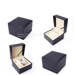 Wholesale High Quality Black Leather Single Watch Box thumbnail-2