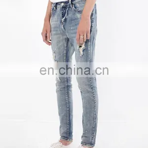 DiZNEW USA Stock Denim Jeans in Medium Blue Cuffed Jeans Men thumbnail-3