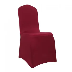 White Flat Front Stretch Spandex Banquet Chair Cover for Wedding Party Dining Banquet Event thumbnail-3