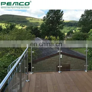 Factory Cheap Round Glass Clamp Stainless Steel Balcony Stainless Steel Glass Railing Systems thumbnail-6
