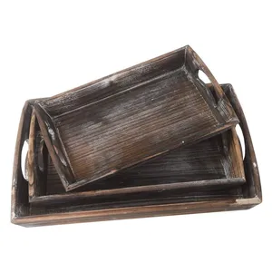 Pine Serving Tray With Washed Finish thumbnail-2