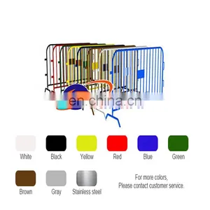 Galvanized Barricade Safety Barrier Crowd Control Fence Heavy Duty Metal Road Block Barrier Strong Frame Anti Rust Low Price thumbnail-3