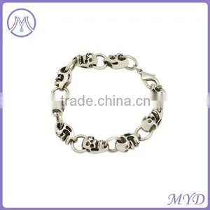 High Quality Stainless Steel Chain Bracelet With Skull thumbnail-1