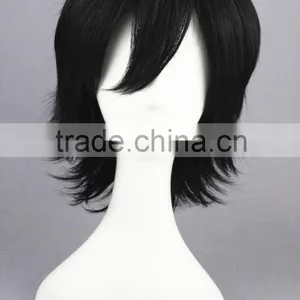 High Quality 35cm Short Black Straight Prince of Tennis Wig Synthetic Anime Wig Cosplay Hair Wig thumbnail-3