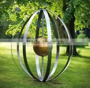 Stainless Steel Garden Abstract Rolling Ball Sculpture thumbnail-2