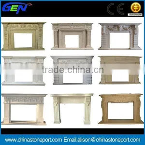 White Stone Fireplace thumbnail-2