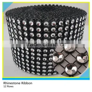 10 Rows Gold & Silver Rhinestone Mesh Plastic Sew on Tecnics 5 Yards thumbnail-3