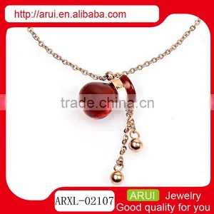 Rose Gold Necklace Fashion Jewelry Ruby Crystal Statement Necklace thumbnail-1