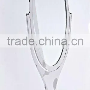 All Stainless Steel Long Oval Mirror Stand for Bedroom thumbnail-1
