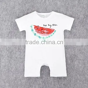 Summer New Style Boutique Design Pure Cotton Wearing Cute Watermelon Toddler Rompers thumbnail-3