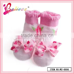 100% Cotton Thin Socks Wholesale Elite Socks,baby Socks With Ribbon Bow thumbnail-4