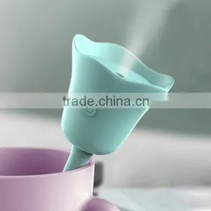 Home Useful Blue USB Mini Lovely Tulip Humidifier Ultrasonic Sterilize Car Air Freshener for Home thumbnail-1