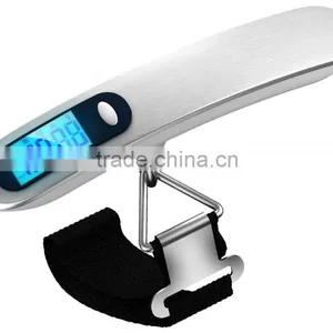50kg LCD Blue Backlight Digital Weighing Luggage Hanging Scale With Belt thumbnail-2
