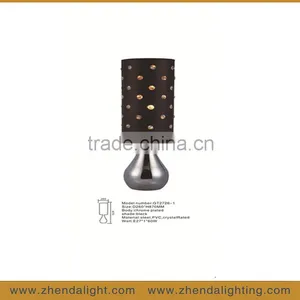 Silver Vase Shape Metal Led Table Lamp With Classic Pvc Shade thumbnail-1
