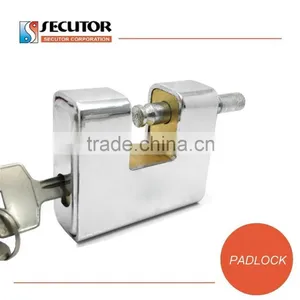 Security Armoured Rectangular Shackle Brass Padlock thumbnail-1