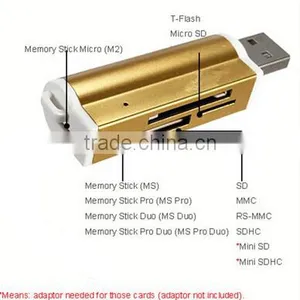 2.0 USB Interface and SM Card ,MMC Card,SD Card,XD Card ,CF Card LighterType Card Reader thumbnail-5