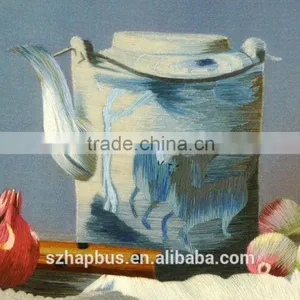 Handmade Embroidery on Silk Fabric for Home Decoration Pomegranate thumbnail-6