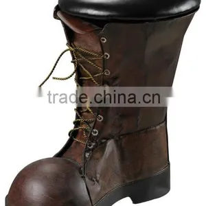 Vintage Industrial Leather Stool in Shoe Shape Retro French Furniture thumbnail-1