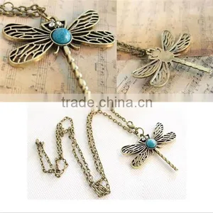 Sweater Chain Clothing Accessories Vintage Dragonfly Pendant Necklace thumbnail-5