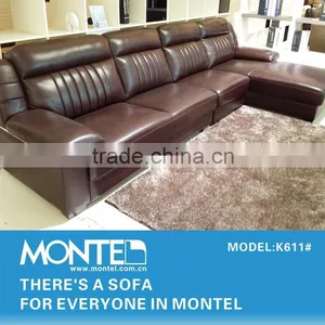 Leather Corner Sofa Set With Chaise Lounge thumbnail-2