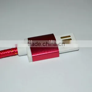Dual Nylon Braided Cable Gold Plated With Aluminium Alloy Casing and Metal Head thumbnail-2