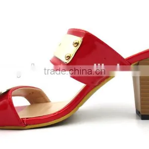 New Summer Middle Heel Lady Sandals Women Heel Slipper thumbnail-4