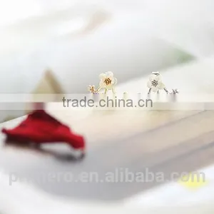 New Fashion 925 Sterling Silver Flower Stud Earrings For Women Jewelry thumbnail-4